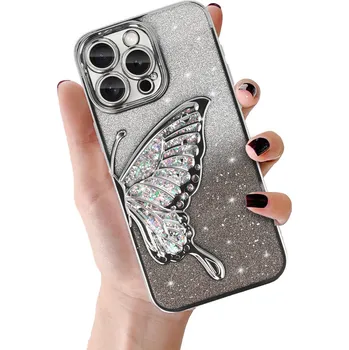 Pouzdro na mobilní telefon Zadní kryt Tel Protect Butterfly Water pro iPhone 16 Pro Max stříbrný