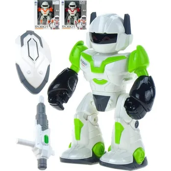 autodráha Robot Dominator bojový set se zbraní a štítem 24cm na baterie Světlo Zvuk 3 barvy