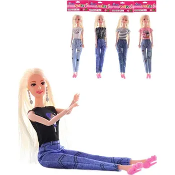 Panenka Panenka fashion blondýnka kloubová 30cm dlouhé vlasy 4 druhy