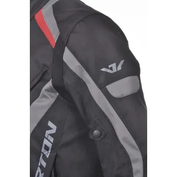 Moto bunda AYRTON Chrome, černá červená sportovní bunda na motorku XXL