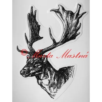 Samolepka daněk, myslivost - archiv c298 - Malá - přibližně jako pohlednice