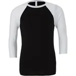 Tričko Bella Triblend Baseball 3/4 - černé-bílé, XXL