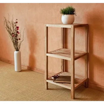 Koupelnový nábytek 3 police z ořechového dřeva, perfektní doplněk do koupelny, kuchyně a ložnice. Police - ořechové dřevo, 36x36x79cm.