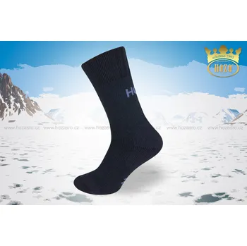 Pánské ponožky EXTRA thermo ponožky HOZA - jednobarevné - H3417 Barva: tmavá modrá, Velikost: 32-33
