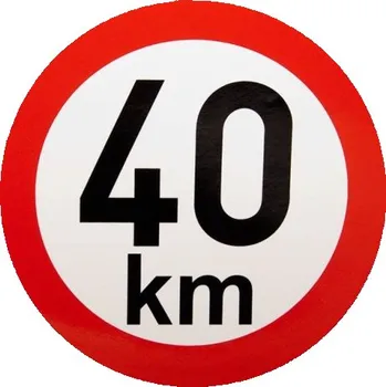 Samolepicí dekorace na vozidlo Samolepka rychlost 40 km, průměr 200 mm