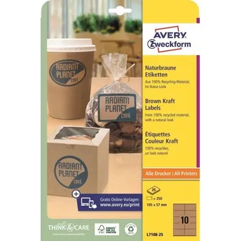 Etikety Avery Zweckform L7108-25 Kraftové samolepící etikety