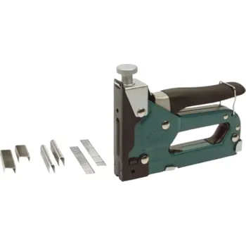 Hřebíkovačka Brüder Mannesmann Werkzeuge Ruční sponkovačka Bruder Mannesmann 48410 v kufříku, včetně 500 spon, U spon a hřebíčků