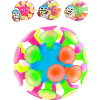 Míček s přísavkami měkký balónek 4 barvy plast