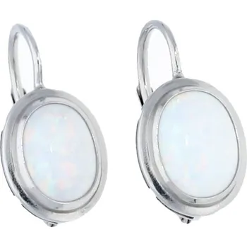 Náušnice Goldstore Stříbrné náušnice s bílým opálem Varianta: stříbrné náušnice