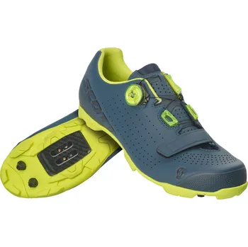 Pánské cyklistické tretry Boty Scott MTB Vertec Boa nightfall blue/neon yellow Podkarta: 42