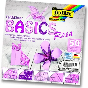Barevný papír Papíry na origami 15x15cm 50ks Basic Rosa SMT Creatoys