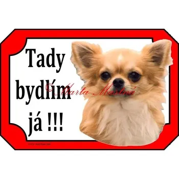 Cedulka čivava bydlí dl zlatá - Bez samolepicí vrstvy