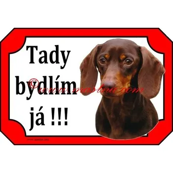 Cedulka jezevčík hladkosrstý hnědý 2 - Bez samolepicí vrstvy