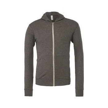 Pánská mikina Mikina Bella Triblend Full-Zip Lightweight - šedá, XXL