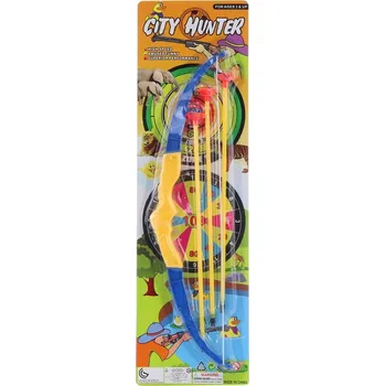 Dětská zbraň Luk dětský barevný set se 3 soft šípy na přísavku s terčem plast