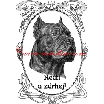 Cedulka cane corso ovál kup - Bez samolepicí vrstvy