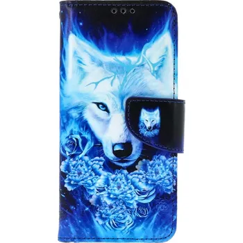 Pouzdro na mobilní telefon Pouzdro Xiaomi Redmi Note 11 knížkové Tyrkysový vlk (kryt neboli obal na Xiaomi Redmi Note 11)