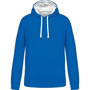 Dílna KARIBAN Pánská mikina s kontrastní kapucí K446 Barva: Modrá královská světlá - Bílá, Velikost: XXL