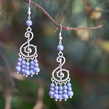 Brož Bočková Náušnice „Lila symfonie“