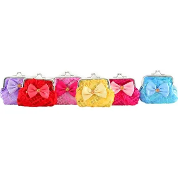 Peněženka Peněženka malá dětská holčičí mašle 9cm zdobená s glitry 6 barev