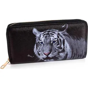 Peněženka 14zero3 Dámská peněženka černá vzor Bílý tygr