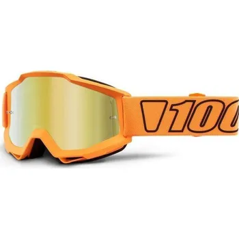 Motocyklové brýle MX brýle 100% Accuri LUMINARI zlaté zrcadlové plexi