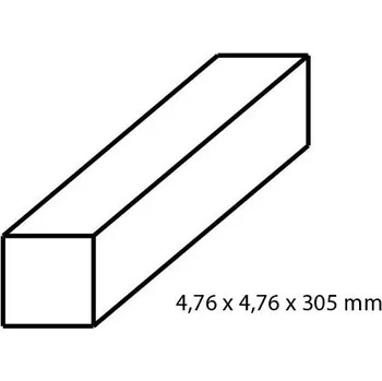 mosazný uzavřený profil čtvercového průřezu 4,76 x 4,76 mm délka 305 mm 2 ks Albion Alloys sb2m