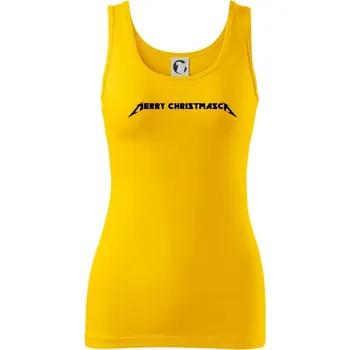 Dámské tričko Merry Christmasca nápis - Dámské tílko - 2XL ( Žlutá )