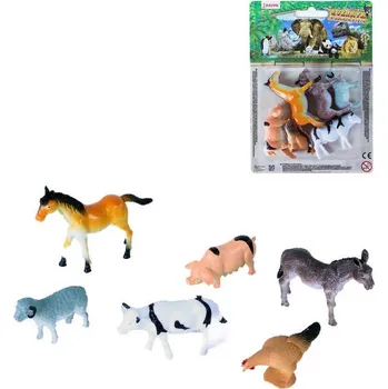 Figurka Zvířata domácí farma 5-6cm plastové figurky zvířátka set 6ks blistr