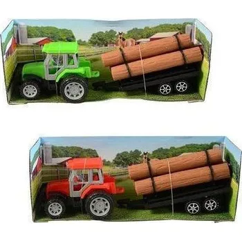 autíčko Traktor s přívěsem na setrvačník 22 cm