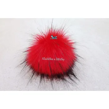 Příze Bambule Mia malá červená s černými konečky 131JEX