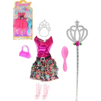 Panenka Šaty společenské pro panenky set s doplňky 2 druhy na kartě