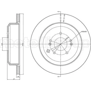 Brzdový systém METELLI 23-1702C Brzdový kotouč