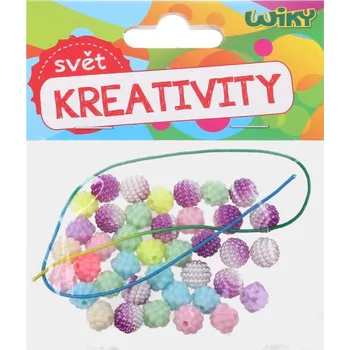 Dětské navlékací korálky Korálky W018301 barevné s provázkem