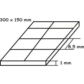 deska 150x300x1,0mm s drážkami křížem, rozteč 8.5 x 8.5mm Evergreen 4506