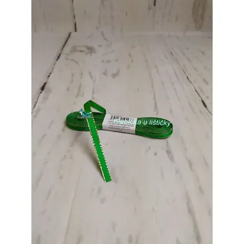 Stuha Český výrobce Taftová stuha s lurexem 6mm-zelená se zlatou 10m