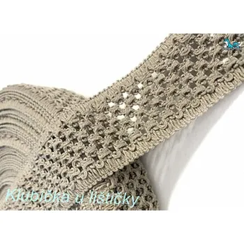 Textilní guma Guma pletená 5cm - tmavě béžová Délka: 10cm