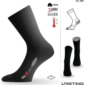 Pánské termoprádlo Lasting ponožky CXL 900 se stříbrem, černé, prodloužené tenké M (38-41)