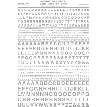 Modelová železnice propisot písmena Gothic R.R. stříbrná Woodland Scenics MG725