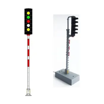 Modelová železnice návěstidlo AŽD odjezdové ( Ž,Z,Č,B,Ž ) Němeček t590