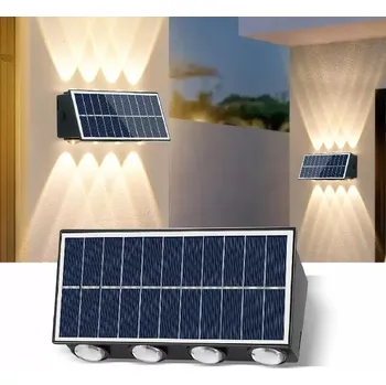 Zahradní dekorace Solar S8K Solární zahradní svítidlo teplá bílá - čistá bílá (Solární LED světlo nástěnné)