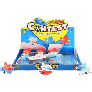 Hračka pro nejmenší Letadlo baby veselé s obličejem 7cm natahovací 3 barvy plast