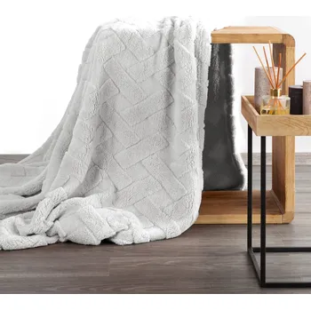 deka DEKA Z MIKROFLANELU CARO 70X160 CM STŘÍBRNÁ