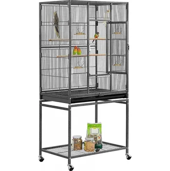 PRODUMAZAHRADU Klec pro ptáky a papoušky s čistícím plechem. Dělitelná s roztečí mříží 1cm, 66x43x137cm