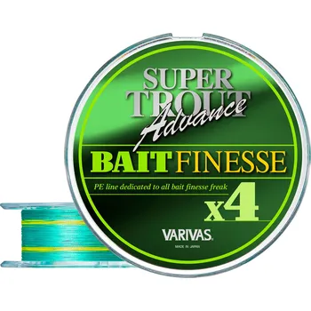 Umělá nástraha VARIVAS Pletená šňůra Super Trout Advance Bait Finesse X4 PE 0,6 0,132mm 4,53kg 100m