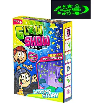 Samolepící dekorace Hvězdičky dekorace na stěnu noční obloha svítí ve tmě 24ks 3 druhy