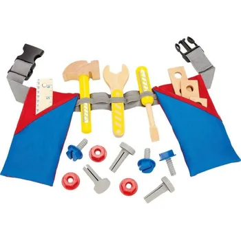 Dřevěná hračka Bino DŘEVO Dětské pracovní nářadí 17ks na opasku (dřevěná hračka)