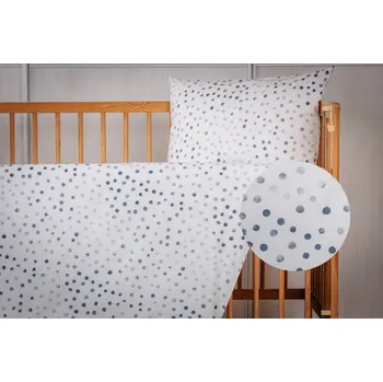 Povlečení JAN peří Luxusní dětské povlečení do postýlky - renforce - šedý puntík - Luxusní dětské povlečení do postýlky - renforce - šedý puntík - 60x45/135x90