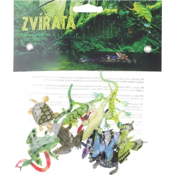 Figurka Zvířata z pralesa 4cm plastové figurky zvířátka divoká set 12ks v sáčku