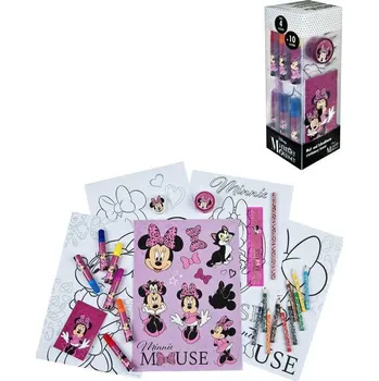 Set školních potřeb Školní potřeby Disney Minnie Mouse velký set 35ks s omalovánkami